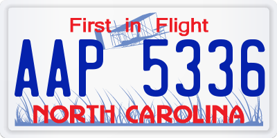 NC license plate AAP5336