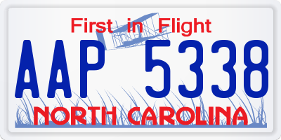 NC license plate AAP5338