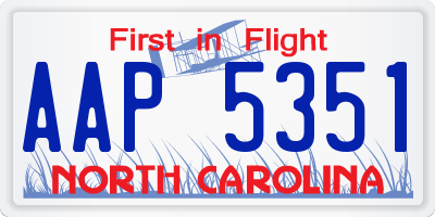 NC license plate AAP5351