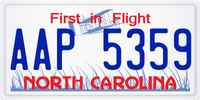 NC license plate AAP5359