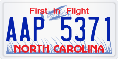 NC license plate AAP5371