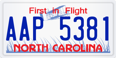 NC license plate AAP5381