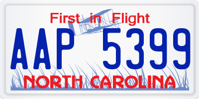 NC license plate AAP5399
