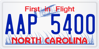 NC license plate AAP5400