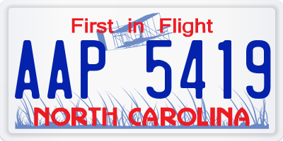 NC license plate AAP5419