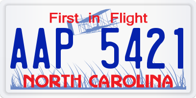 NC license plate AAP5421