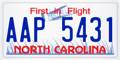 NC license plate AAP5431