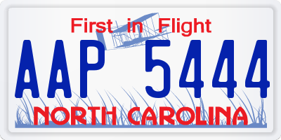 NC license plate AAP5444