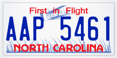 NC license plate AAP5461
