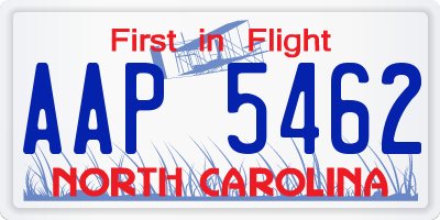 NC license plate AAP5462