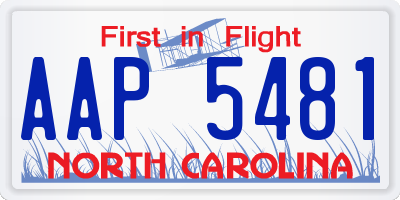 NC license plate AAP5481