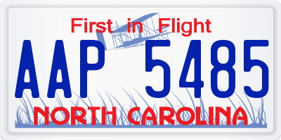 NC license plate AAP5485
