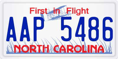 NC license plate AAP5486