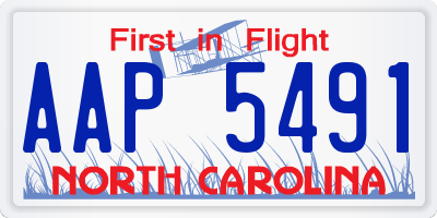 NC license plate AAP5491
