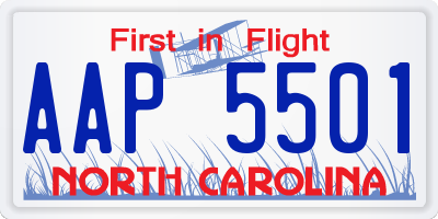 NC license plate AAP5501