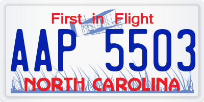 NC license plate AAP5503