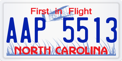 NC license plate AAP5513