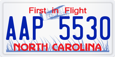 NC license plate AAP5530