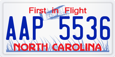 NC license plate AAP5536