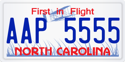NC license plate AAP5555
