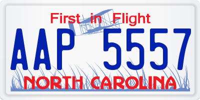 NC license plate AAP5557
