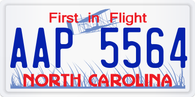 NC license plate AAP5564