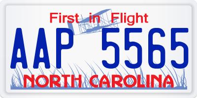 NC license plate AAP5565