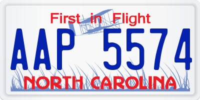 NC license plate AAP5574