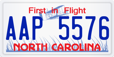 NC license plate AAP5576