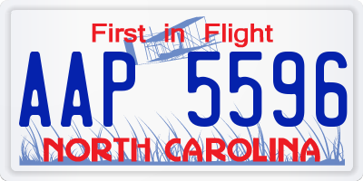 NC license plate AAP5596