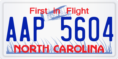 NC license plate AAP5604