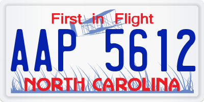 NC license plate AAP5612