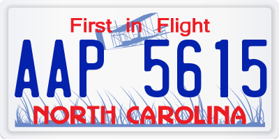 NC license plate AAP5615