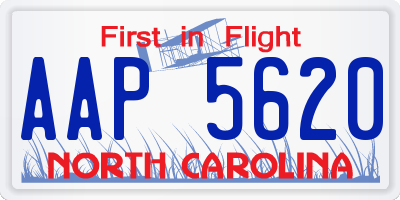 NC license plate AAP5620