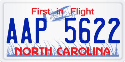 NC license plate AAP5622