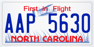 NC license plate AAP5630