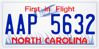 NC license plate AAP5632