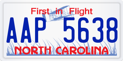 NC license plate AAP5638