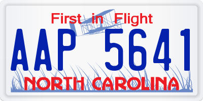 NC license plate AAP5641