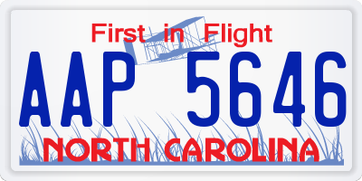 NC license plate AAP5646