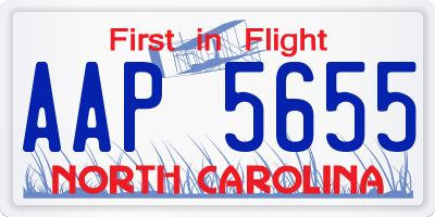 NC license plate AAP5655
