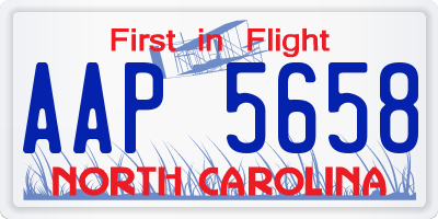 NC license plate AAP5658