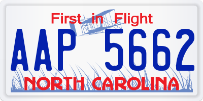 NC license plate AAP5662