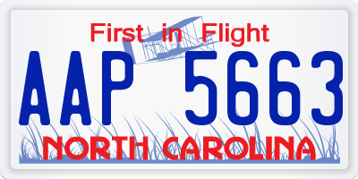NC license plate AAP5663