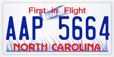NC license plate AAP5664