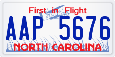 NC license plate AAP5676