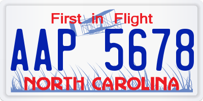 NC license plate AAP5678