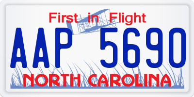 NC license plate AAP5690