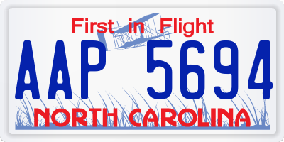 NC license plate AAP5694