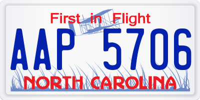 NC license plate AAP5706